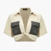 Patchwork Pocket Twist Short-Sleeve Shirt>MICAS Discount