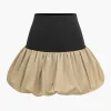 Patchwork Puff Mini Skirt>MICAS Fashion