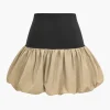 Patchwork Puff Mini Skirt>MICAS Fashion