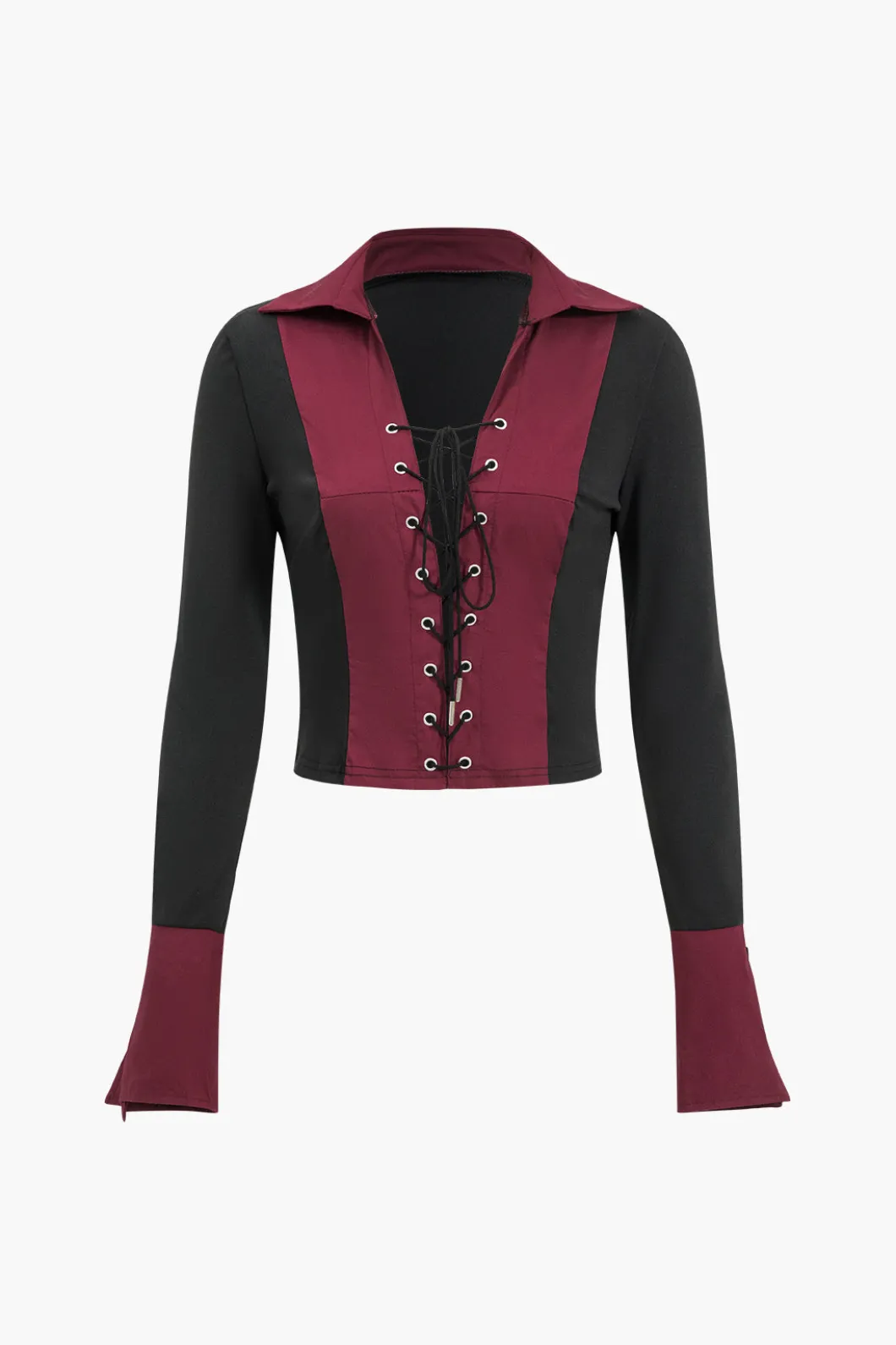 Patchwork Tie Up Top And Puff Skirt Set>MICAS Discount