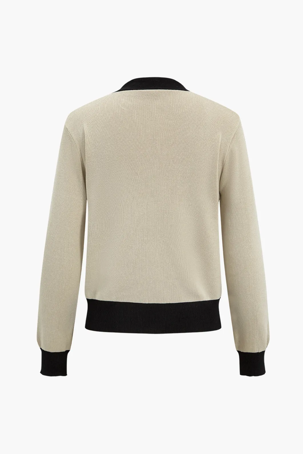 Patchwork V-Neck Sweater Cardigan And Pants Set>MICAS Clearance