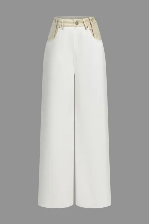 Patchwork Wide Leg Trousers>MICAS Discount