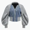 Patchwork Zipper Denim Outerwear Jacket>MICAS Fashion