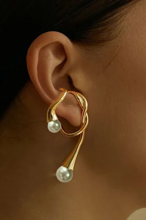 1pc Pearl Curve Earring>MICAS Sale