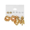 5pcs Geometric Circle & Faux pearl Earrings Set>MICAS Fashion