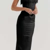 Pearl Braided Eyelet Corset Midi Dress>MICAS Discount