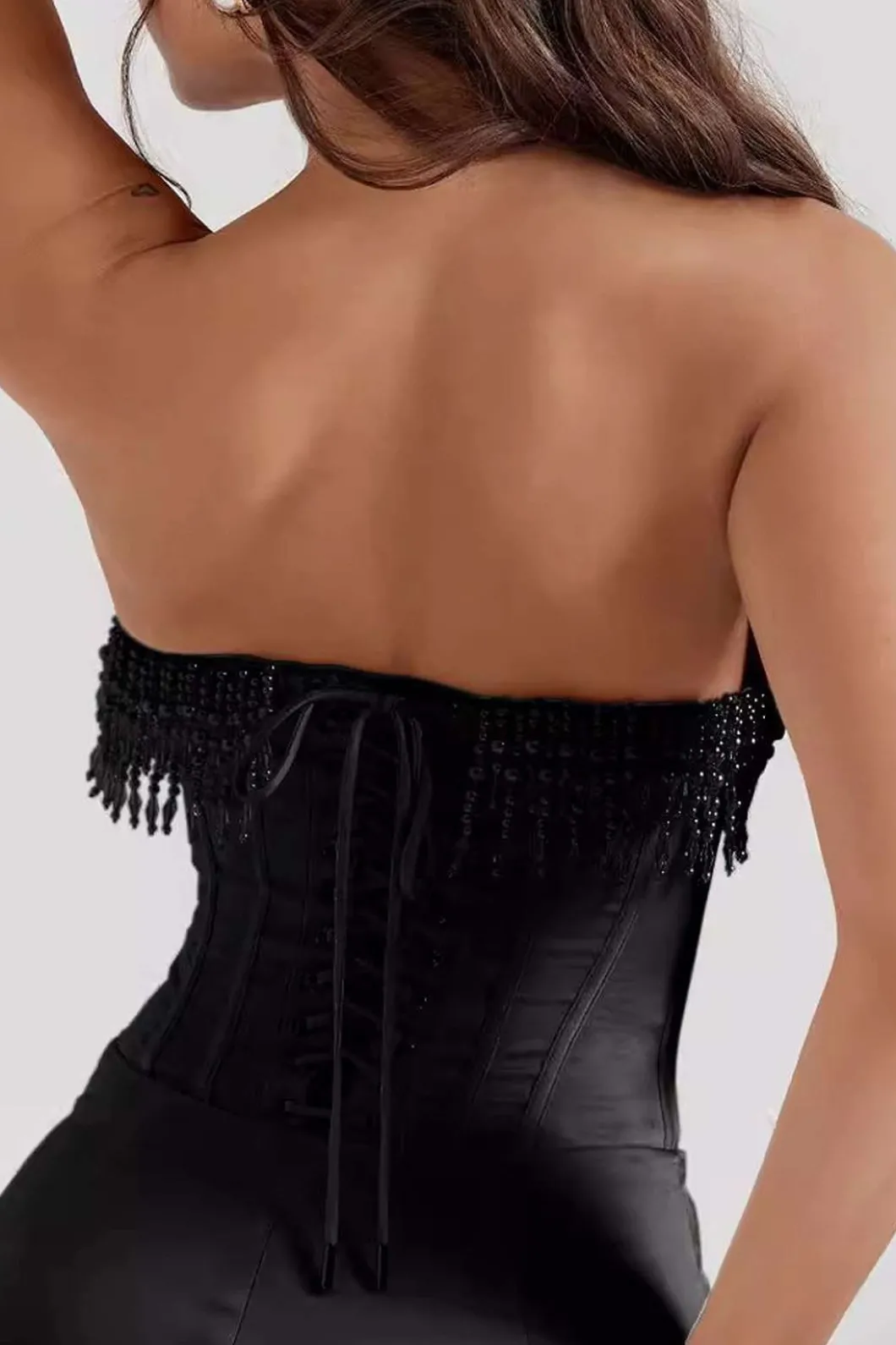 Pearl Braided Eyelet Corset Midi Dress>MICAS Discount