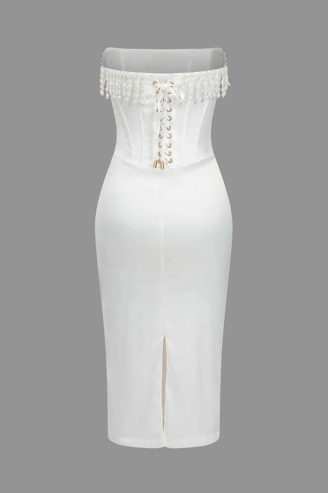 Pearl Braided Eyelet Corset Midi Dress>MICAS Discount