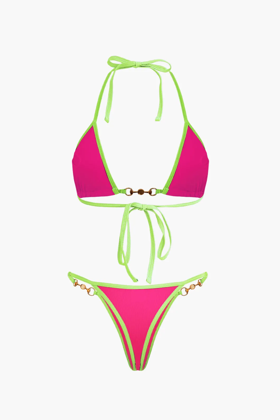 Pearl Detail Halter 2-piece Bikini Set>MICAS Best