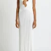 Pearl Detail V-neck Slip Knit Maxi Dress>MICAS Hot