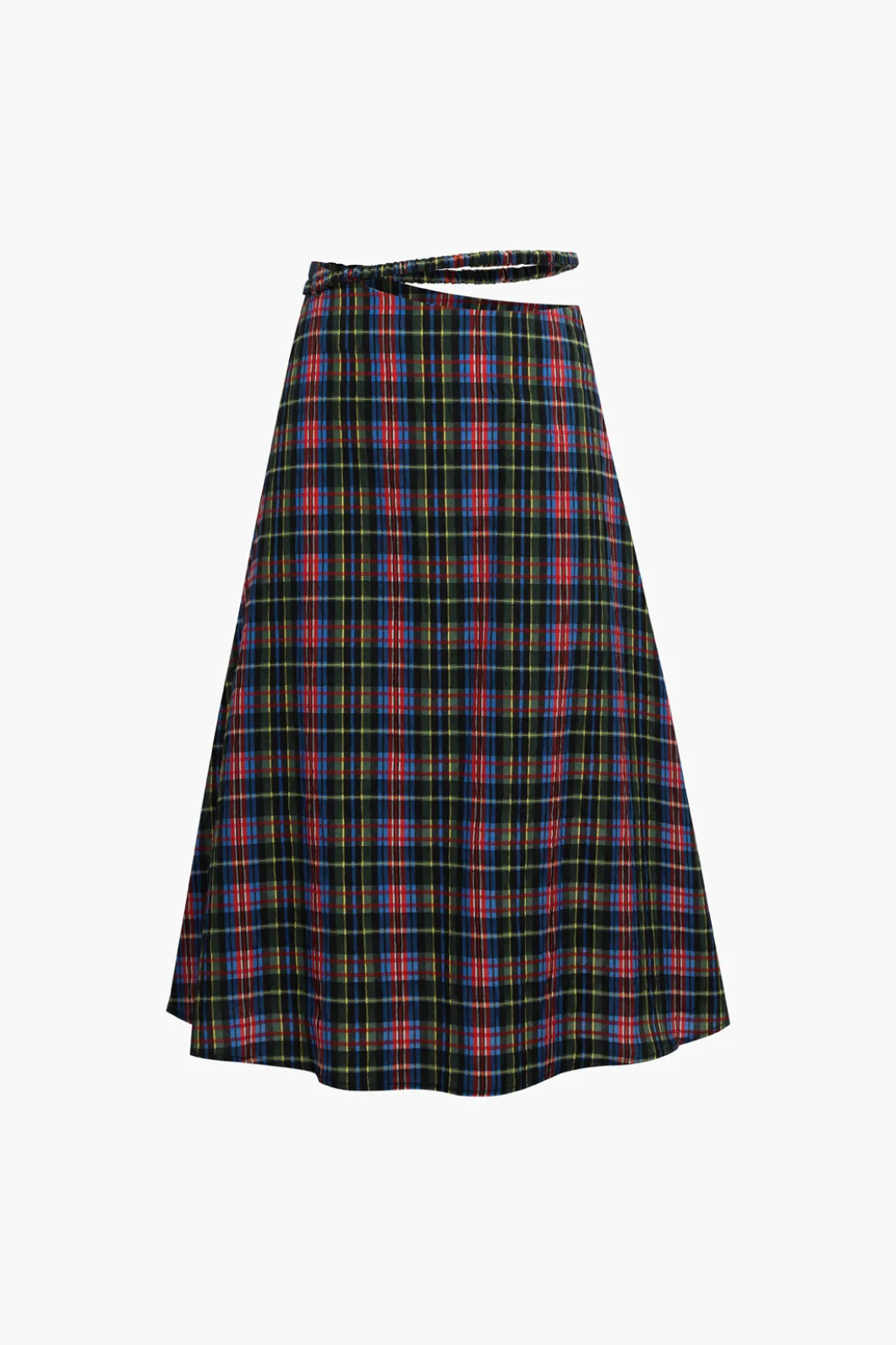 Plaid Cut Out Waist Midi Skirt>MICAS Discount