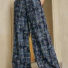 Plaid Print Belted Trousers>MICAS Clearance