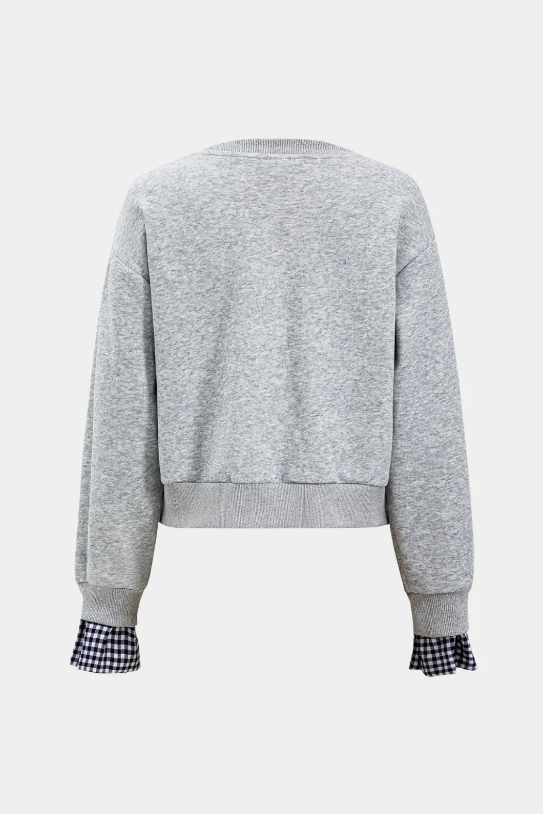 Plaid Print Patchwork Top And Drawstring Skirt Set>MICAS Outlet