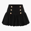 Pleated Button Puff Mini Skirt>MICAS Discount
