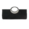 Pleated Design Rhinestone Clutch Bag>MICAS New