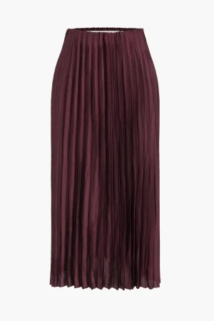 Pleated Satin Skirt>MICAS Discount