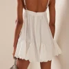 Pleated Slip Sleeveless Bustier Mini Dress>MICAS New