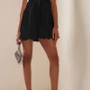 Pleated Slip Sleeveless Bustier Mini Dress>MICAS New