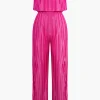 Plisse Wrap Off Shoulder Jumpsuit>MICAS Hot
