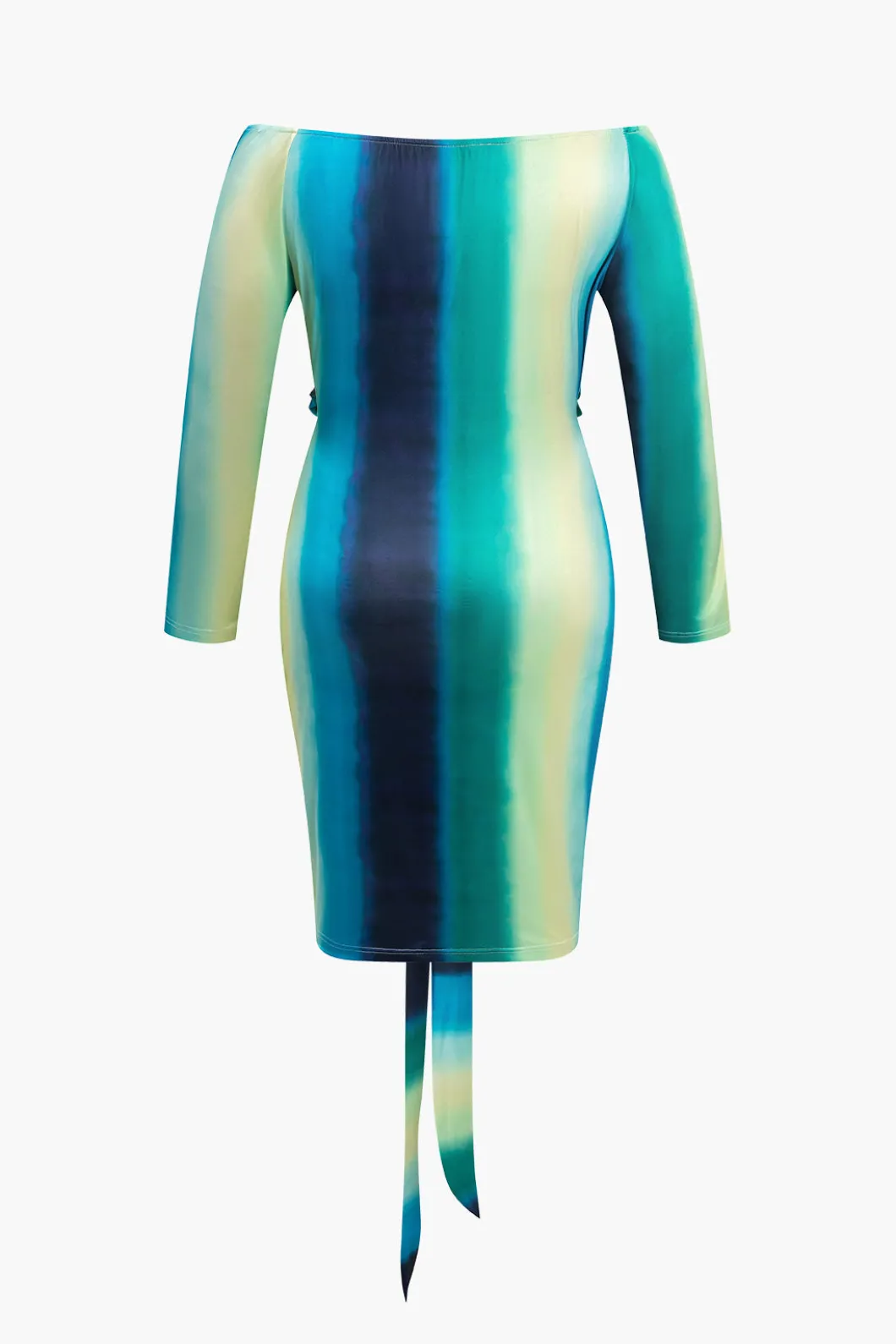 Plus Size Ombre Tie Front Midi Dress>MICAS New