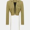 Pocket Notched Lapel Drawstring Blazer>MICAS New