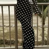 Polka Dot Print Off Shoulder Maxi Dress>MICAS Online
