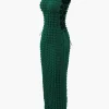 Popcorn Textured Tie Side Sleeveless Maxi Dress>MICAS Fashion