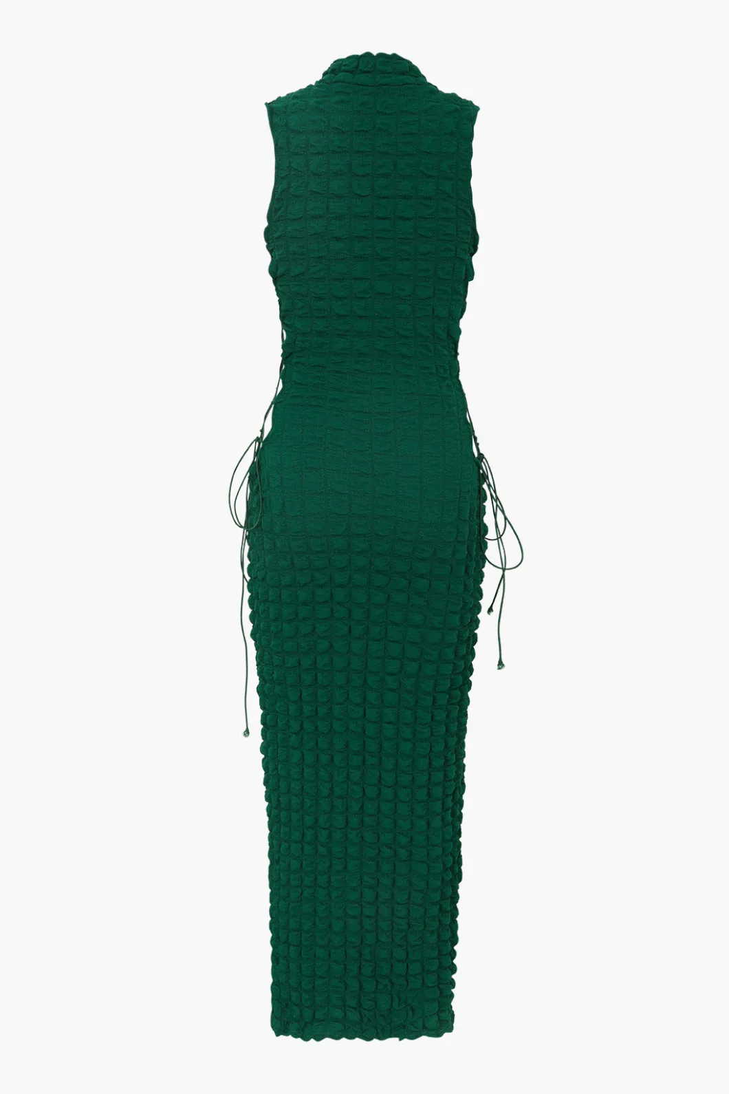 Popcorn Textured Tie Side Sleeveless Maxi Dress>MICAS Fashion