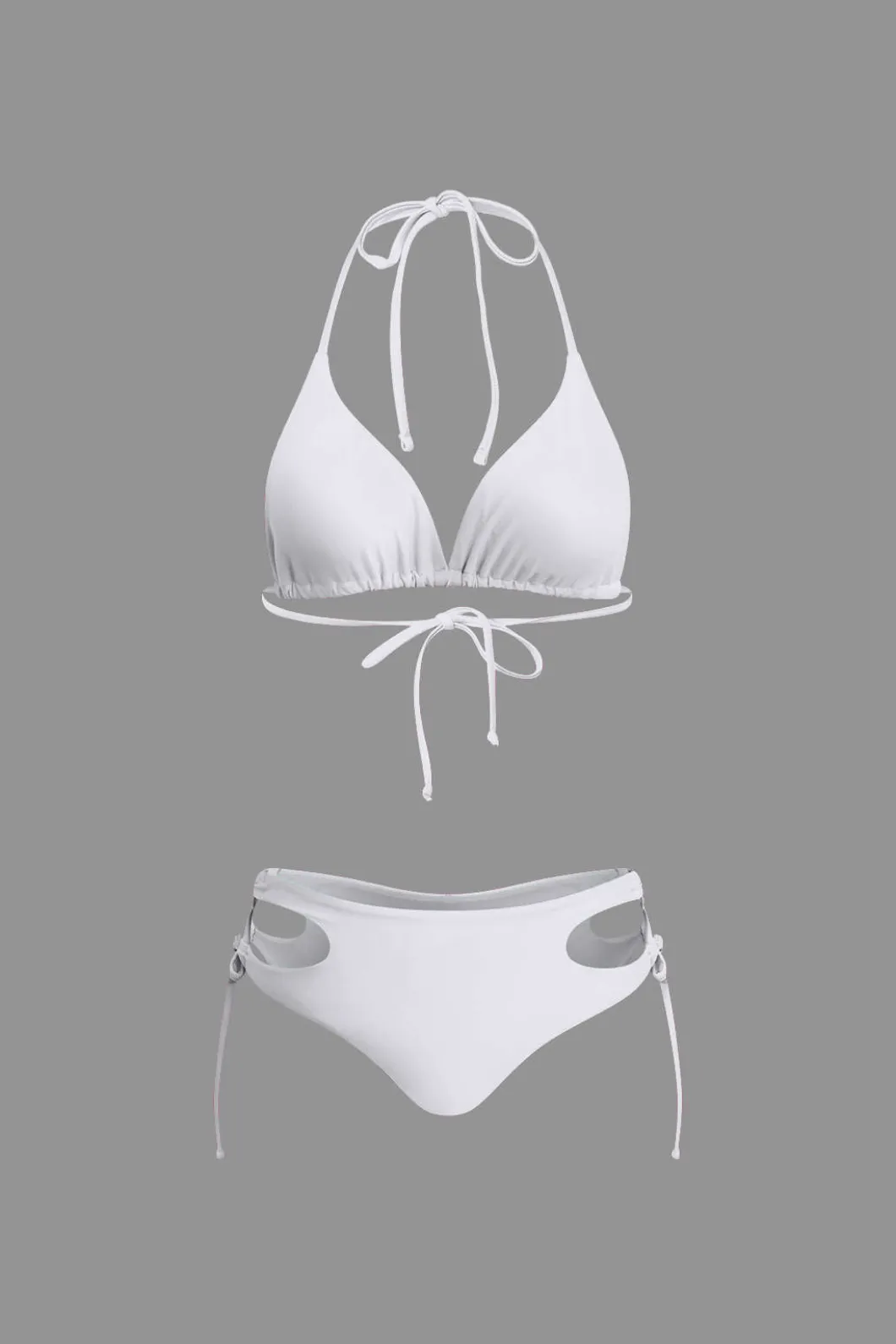 Print T-shirt And Tie Halter Bikini Set>MICAS Online