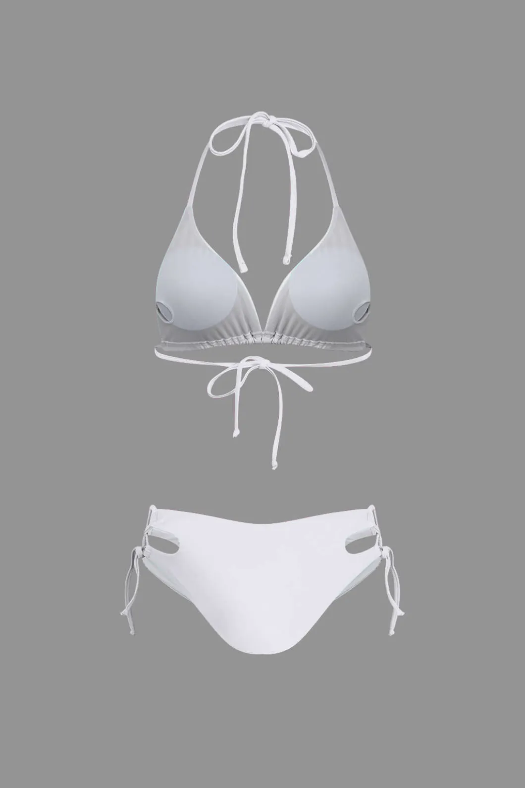 Print T-shirt And Tie Halter Bikini Set>MICAS Online