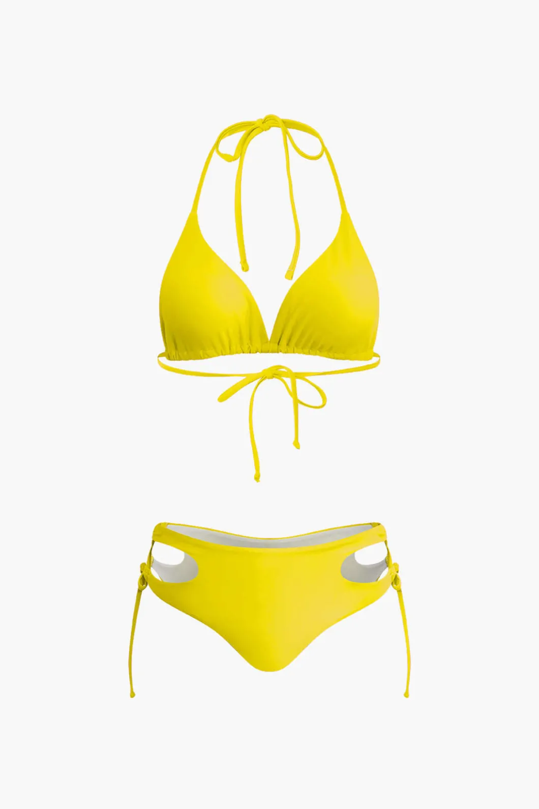 Print T-shirt And Tie Halter Bikini Set>MICAS Online