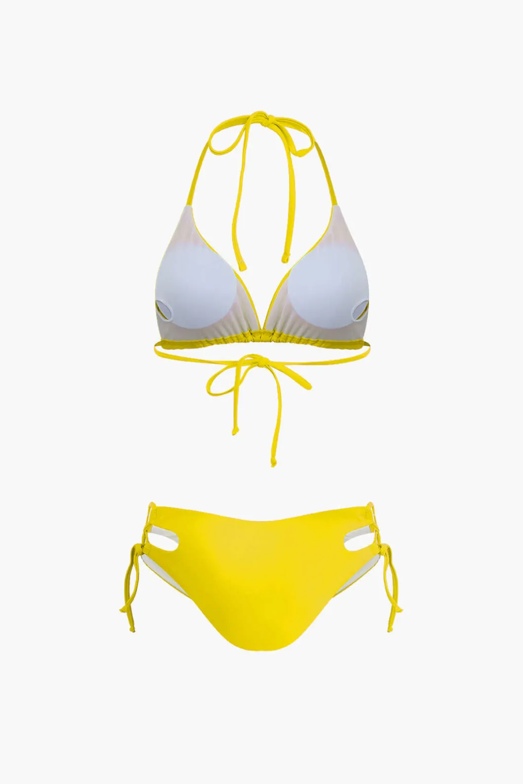 Print T-shirt And Tie Halter Bikini Set>MICAS Online