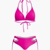 Print T-shirt And Tie Halter Bikini Set>MICAS Online