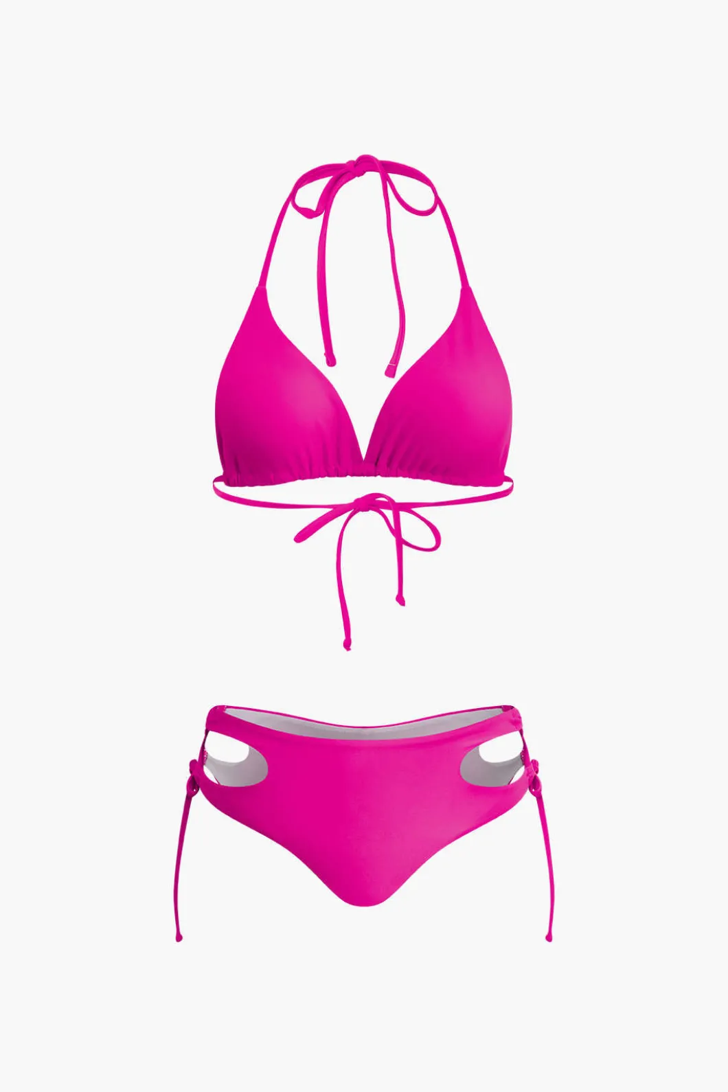 Print T-shirt And Tie Halter Bikini Set>MICAS Online