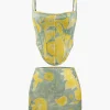 Printed Corset Cami Top And Mini Skirt Set>MICAS Discount