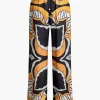 Printed Drawstring Waist Straight Leg Pants>MICAS Discount