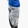 Printed Lantern Sleeve Twist Hem Shirt And Asymmetric Fringe Skirt Set>MICAS Fashion
