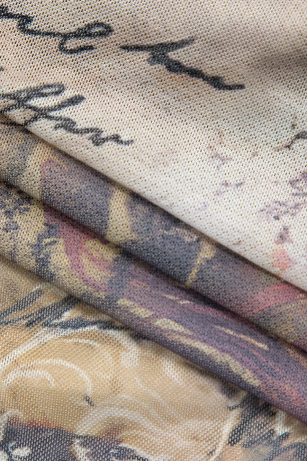 Printed Ruffle Cut Out Mesh Slit Slip Maxi Dress>MICAS Best