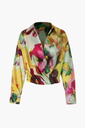 Printed Satin Blouse>MICAS Sale