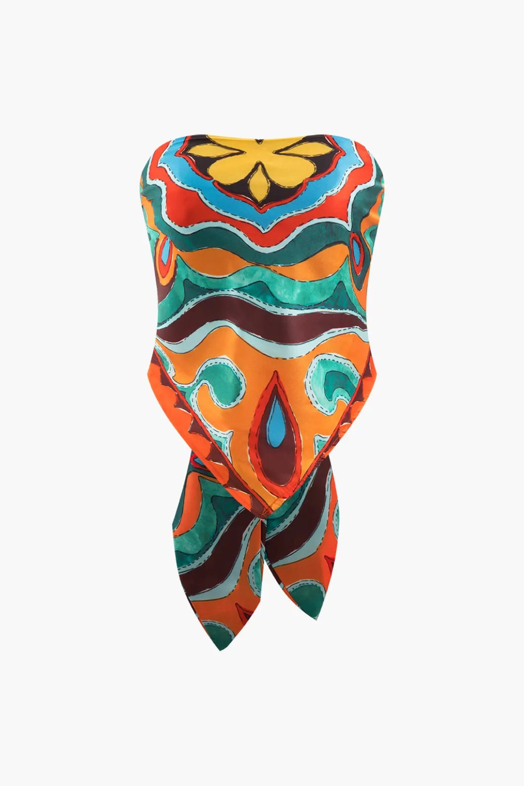 Printed Strappy Scarf Top>MICAS Discount