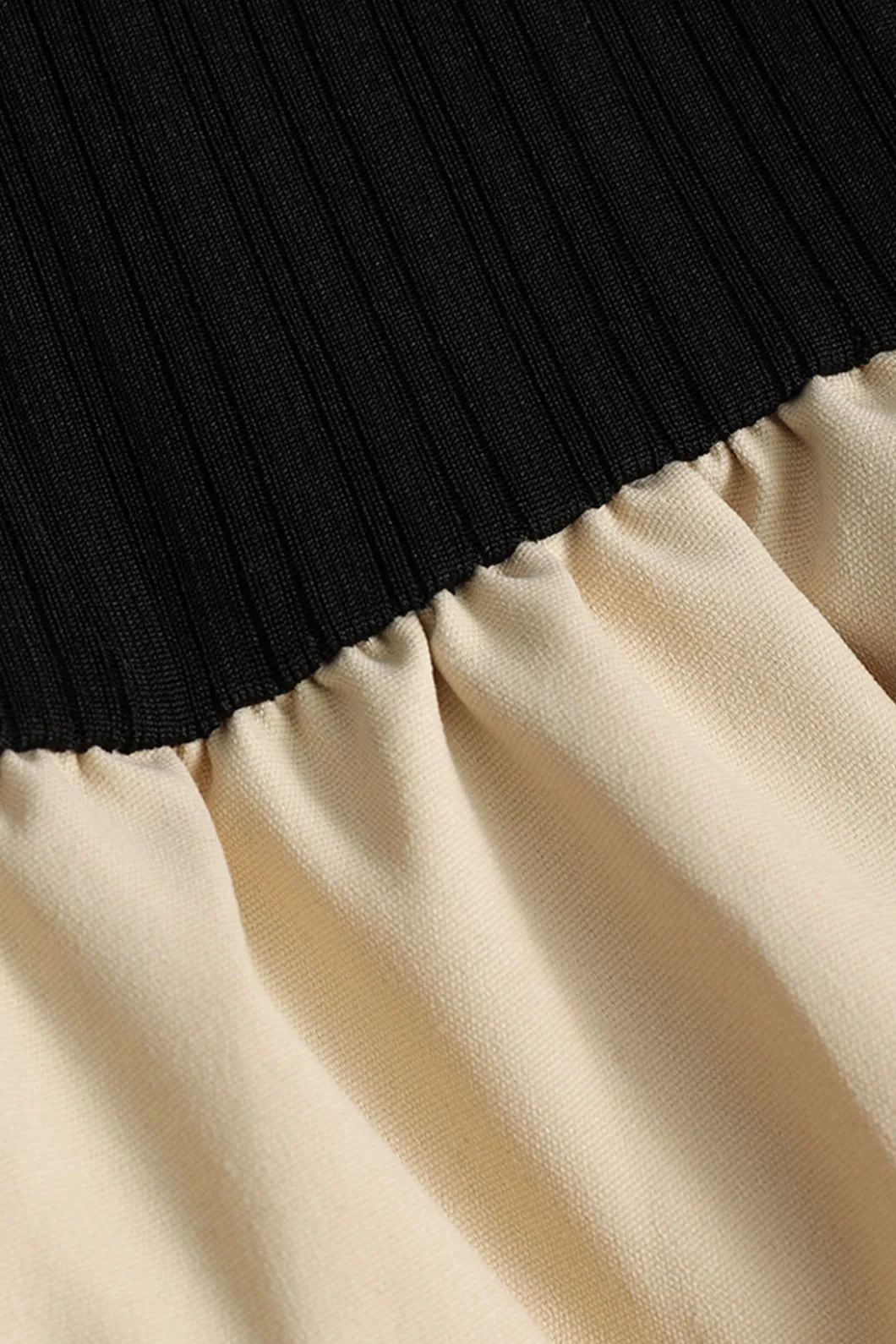 Puff Sleeve Patchwork Long Sleeve Mini Dress>MICAS Outlet