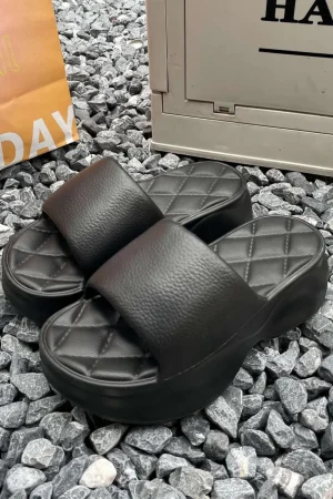 Quilted Thick Platform Slide Sandals>MICAS Sale