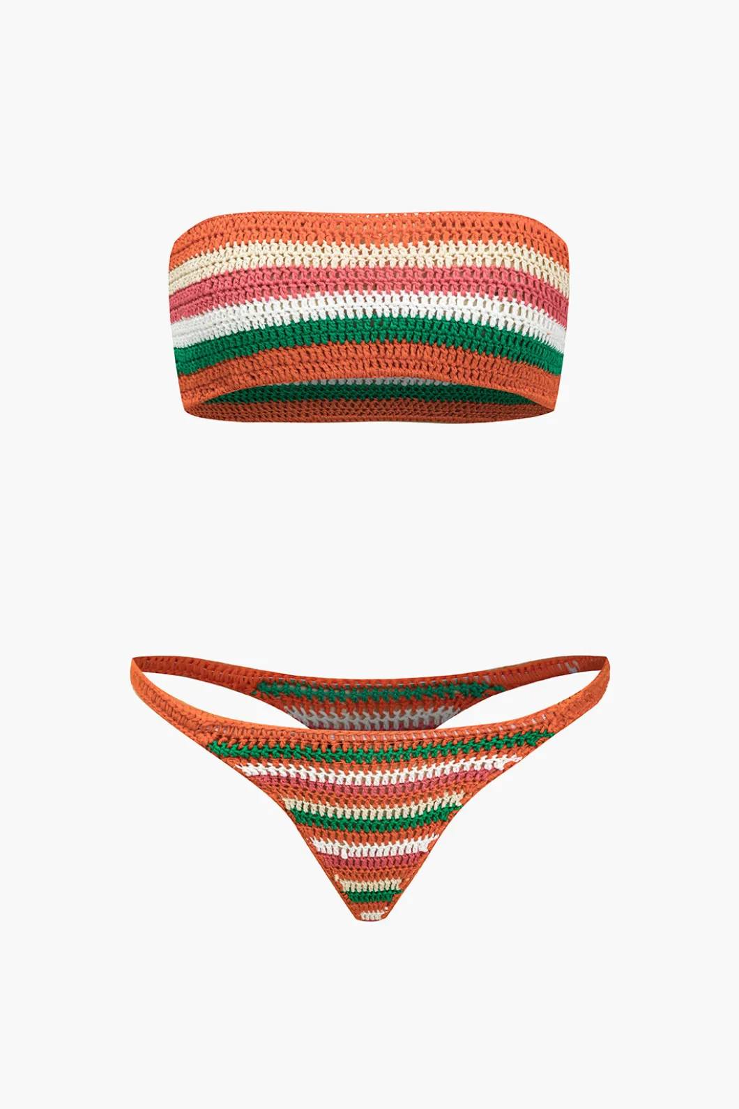 Rainbow Stripe Crochet Bikini Set>MICAS Discount