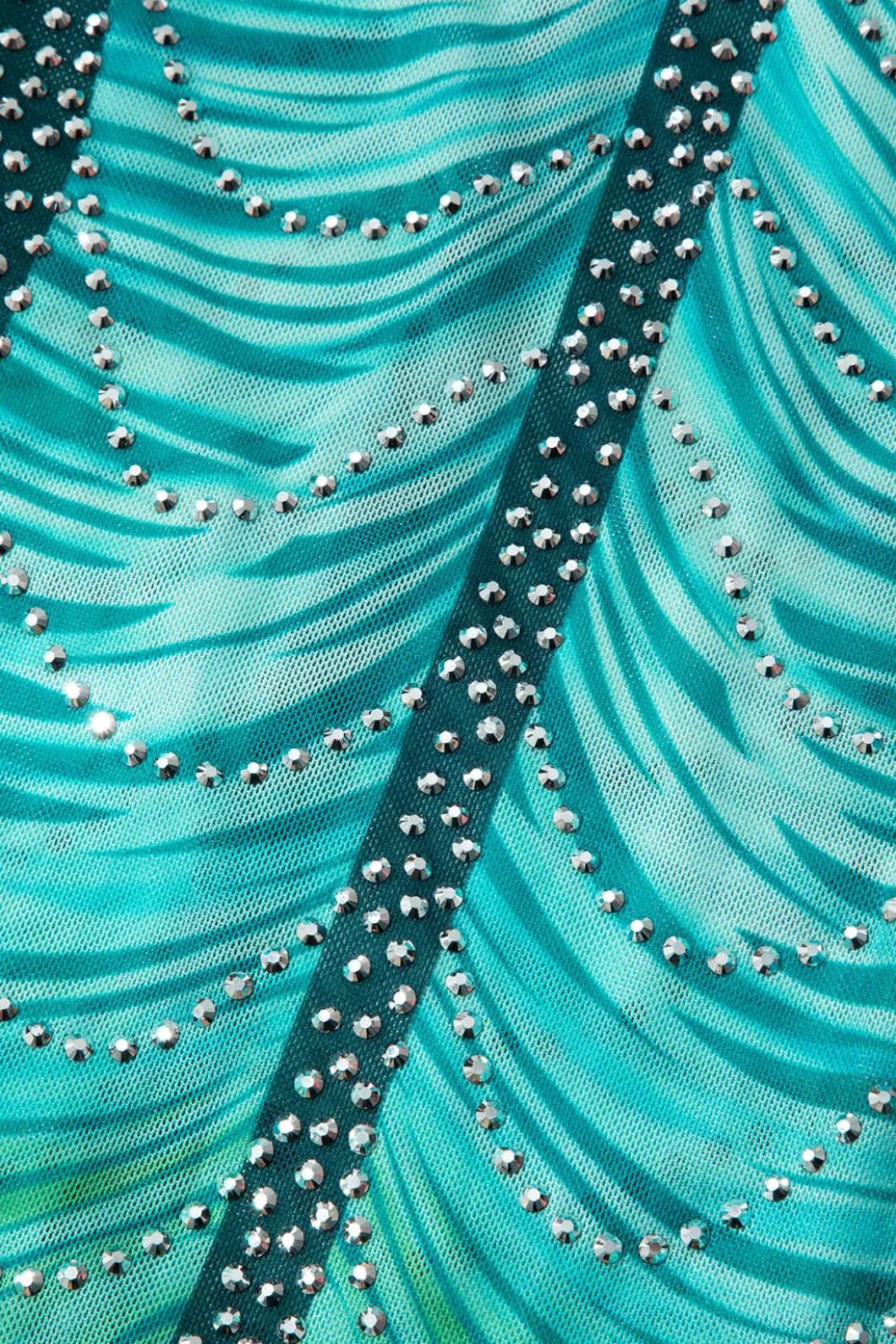 Rainbow Striped Rhinestone Bodycon Mini Dress>MICAS Best