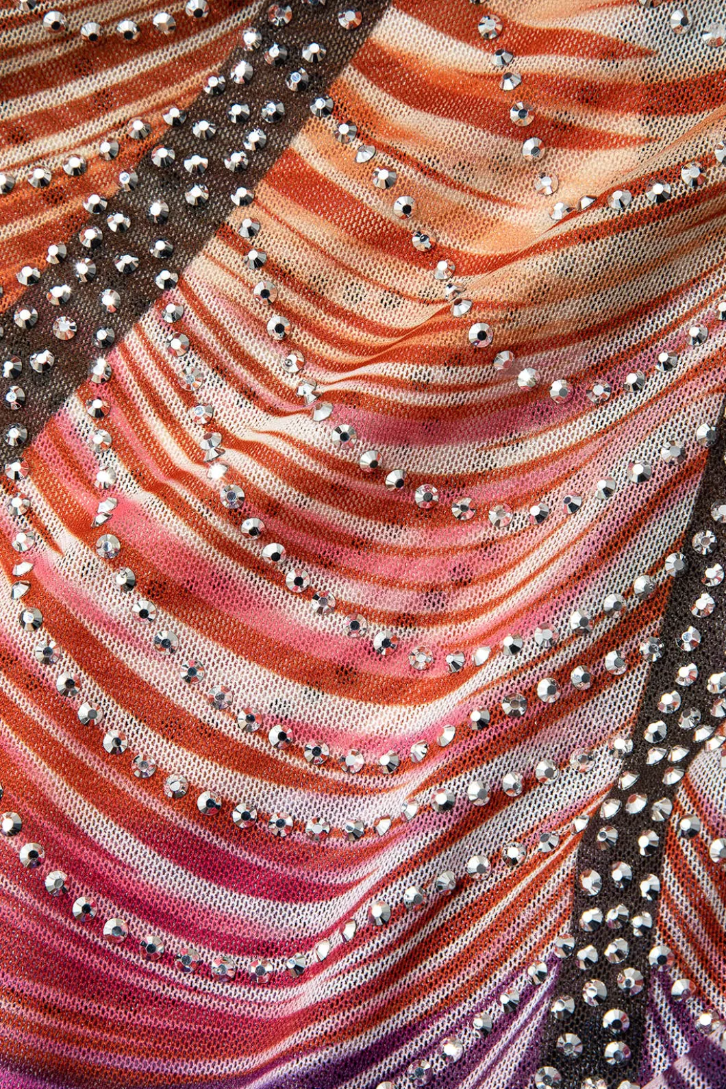 Rainbow Striped Rhinestone Bodycon Mini Dress>MICAS Best