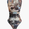 Renaissance Print Sleeveless Mesh Bodysuit>MICAS Best