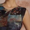 Renaissance Print Sleeveless Mesh Bodysuit>MICAS Best