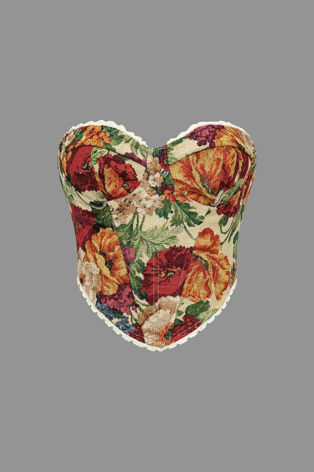 Retro Floral PatternTie-Up Tube Top>MICAS Hot