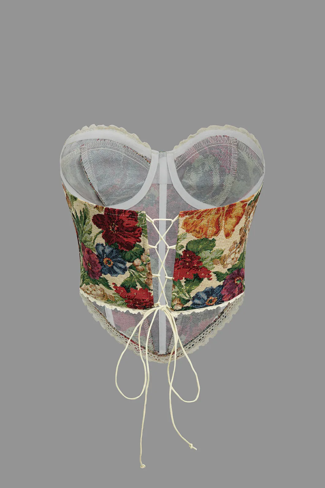 Retro Floral PatternTie-Up Tube Top>MICAS Hot