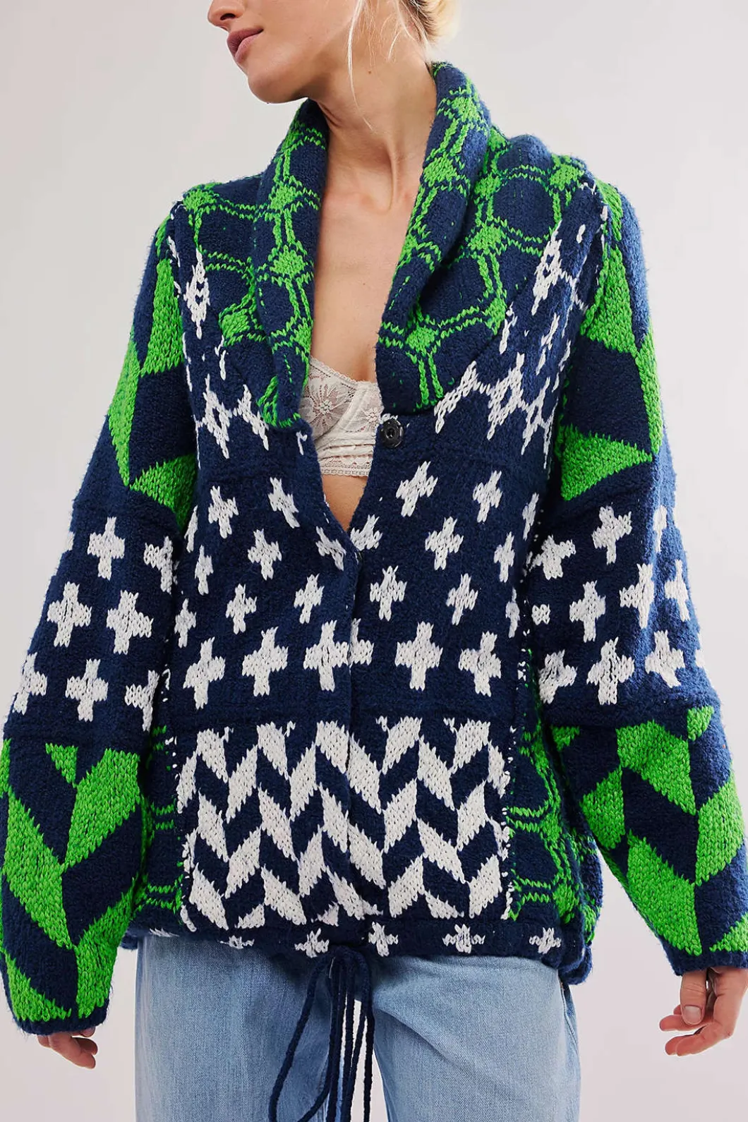 Retro Pattern Knit Button Cardigan>MICAS Fashion